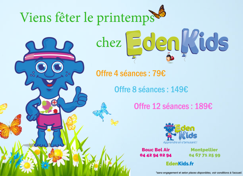 Offre 1, 2, 3 mois EdenKids Bouc-Bel-Air